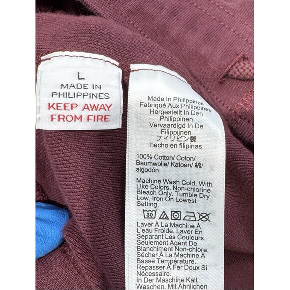 VTG J Crew Sweatpants Joggers Men Large Oarsmen Burgundy Fleece Activewear - Picture 12 of 12